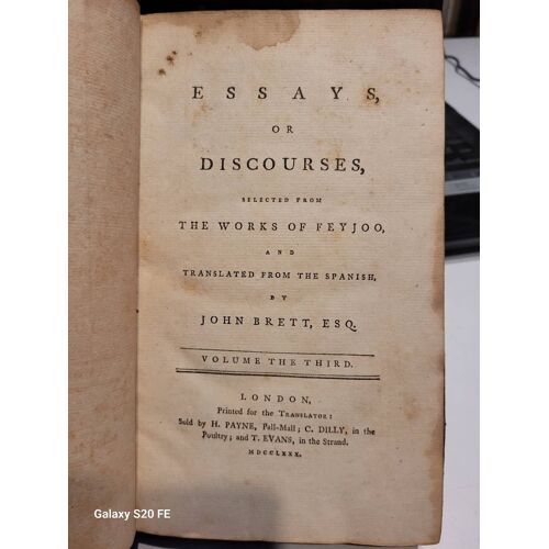 Essays Or Discourses Selected From The Works Of Feyjoo ... Volume 3 ... John Brett