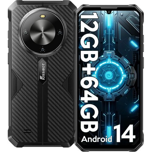 F105 Telephone Portable Incassable 2024 - Android 14, 12(4+8) Go+64Go/2To Smartphone Incassable, 10300Mah, 6.74"" Hd+, 20Mp+8Mp, 4G Dual Sim/Fingerprint/Face Id/Otg/Gps Telephone De Chantier