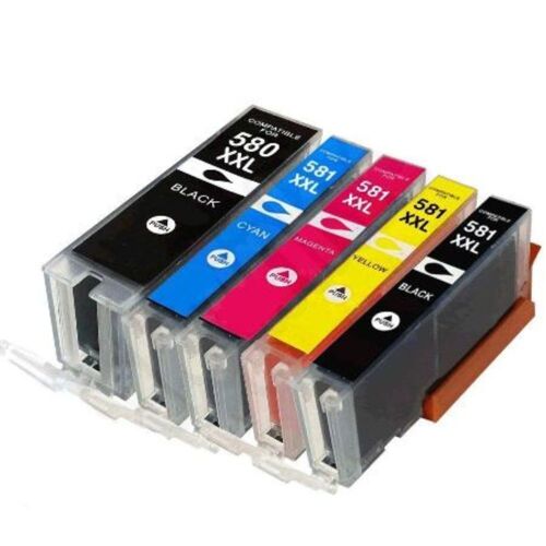 Pack de 5 Cartouches 580/581 XL Compatibles pour Imprimante CANON 580/581 XL