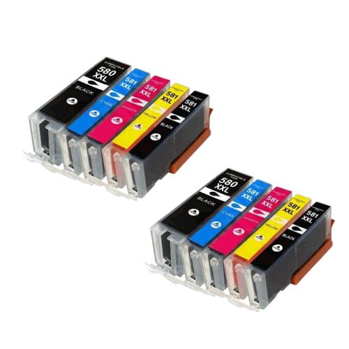 Pack de 10 Cartouches 580/581 XL Compatibles pour Imprimante CANON 580/581 XL