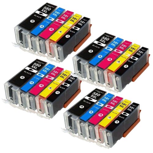 Pack de 20 Cartouches 580/581 XL Compatibles pour Imprimante CANON 580/581 XL