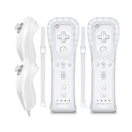 Manette Wii Remote Avec Motion Plus Et Nunchuck, Télécommande Sans Fil Wii Remote Plus Avec Nunchuck Avec Dragonne En Silicone Pour Wii