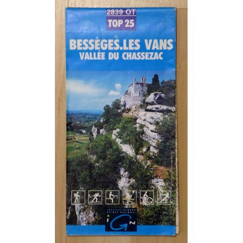 Carte Randonnée Ign Top 25 - Bessèges - Les Vans - Vallée Du Chassezac - 2839 Ot