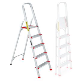 Escabeau à 5 marches BM TOOLS BMT-ESC5-ALU - Haut. de travail : 99 cm - prend peu de place et se range facilement - en Aluminium