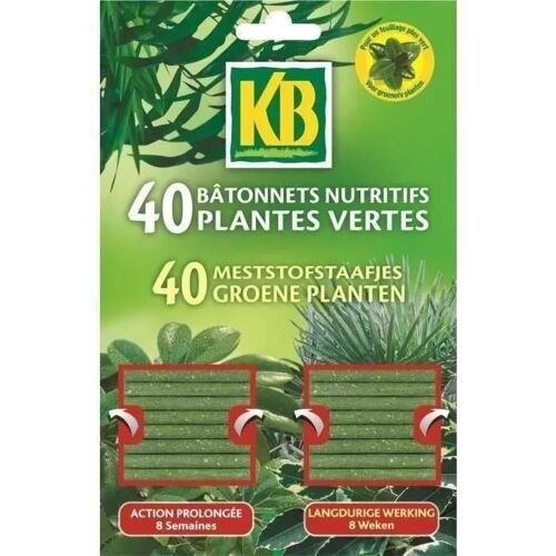 Bâtonnets Nutritifs Plantes Vertes - Kb - Action Prolongée 8 Semaines - Npk 10-7-9 + 2% Mgo