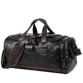 Sac de Voyage Homme – Grand format 40L en cuir PU vintage, imperméable et résistant, idéal week-end et sport