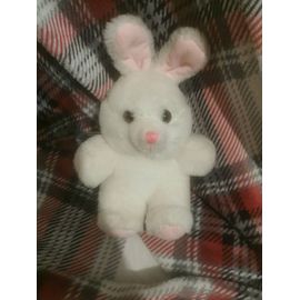 Doudou Peluche Lapin Blanc Rose Jemini Vintage