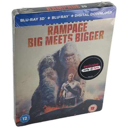 Rampage Blu-Ray 3d + 2d Blu-Ray Steelbook Dwayne Johnson 2018 Limitée Region B