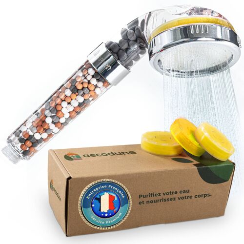 aecodune Pommeau Douche XL Vitamine C Premium avec Filtre Eau - x3 Citron