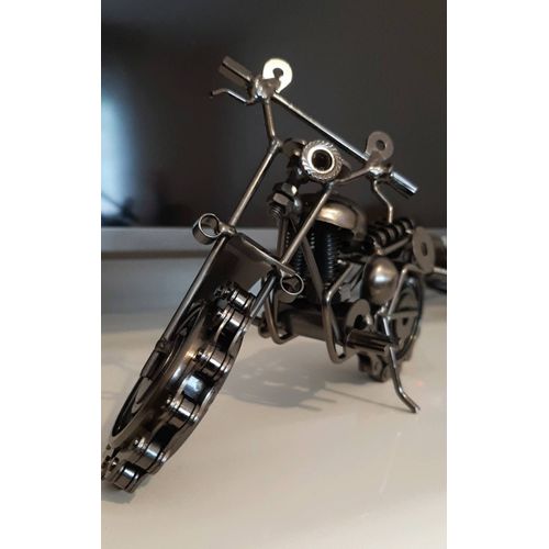 Décoration moto grise argent