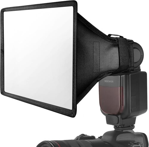 NEEWER Diffuseur de lumière Universel Pliable avec Sac de Rangement Compatible avec Canon, Nikon, Sony, Godox, Yongnuo, NEEWER Speedlight 20,3 x 18,2 cm