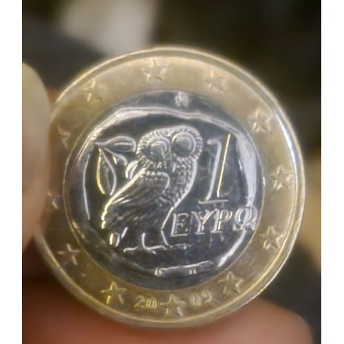 Pièce De 1 Euro Grèce - Motif Chouette D'Athènes - 2009 - Symbole Historique