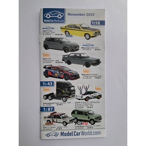 Catalogue Modélisme Model Car World Novembre 2023