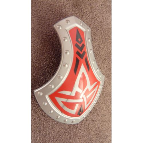 Grand Bouclier De Chevalier, Coloris Rouge, Gris Et Noir