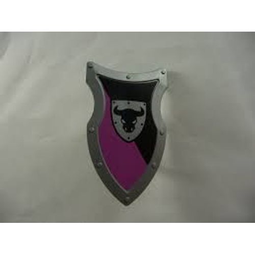 Playmobil Accessoires = Un Bouclier Taureau Noir, Coloris Gris, Violet Et Noir