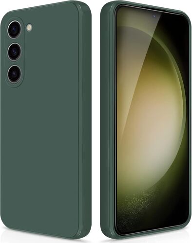 Coque pour Samsung Galaxy S23 5G Case en Silicone, Etui de Protection Antichoc Etui Housse Silicone Ultra-Mince avec Couche Int¿¿rieure en Fibre et Protection pour Cam¿¿ra, Vert
