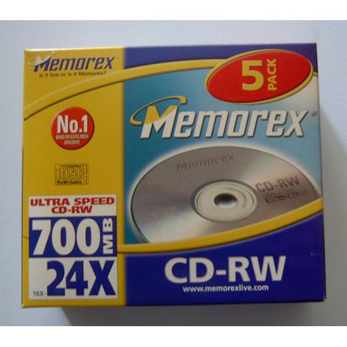 Pack 5 CD-RW 700MB 24X