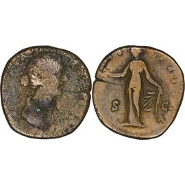 Rome - Sesterce - Faustine Jeune - 157 Ad - Spes Tenant Fleur Et Relevant Sa Robe - 19.05 G. - 25-219