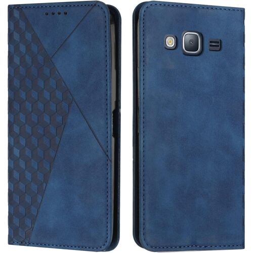JGD-Coque pour Samsung Galaxy J3 2016 / J310, Premium Flip Housse Étui Protection Rabat Clapet Portefeuille Phone Cover Magnétique [Porte Cartes] Antichoc Béquille Cover (Bleu)