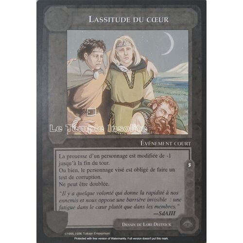 Carte Le Seigneur Des Anneaux - Lassitude Du Coeur 1996
