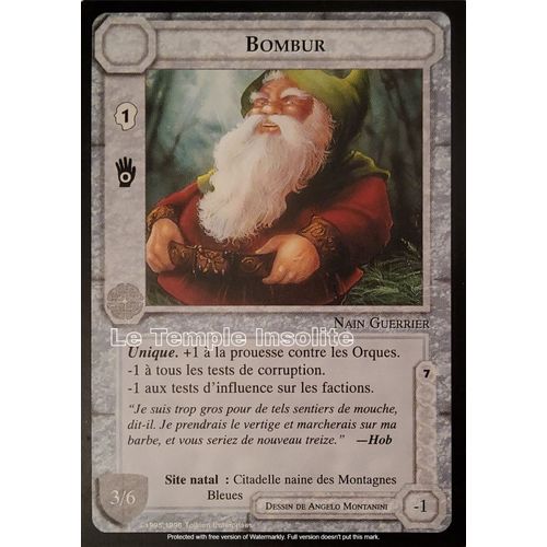 Carte Le Seigneur Des Anneaux - Bombur 1996