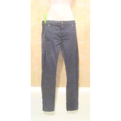 Jean Ou Pantalon Bleu Nuit, Coupe Slim, Avec Poches, Bershka T. 34