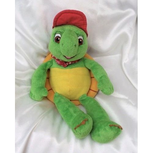 Doudou Peluche Tortue Vert Franklin Bandana Rouge À Pois Dujardin