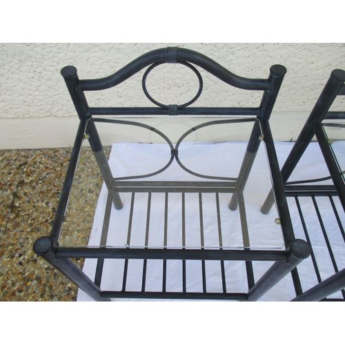 Table De Chevet Métal Et Verre