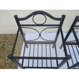 Table De Chevet Métal Et Verre