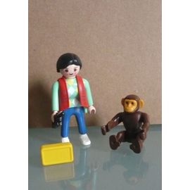 Playmobil Figurine Gardienne De Zoo Et Singe