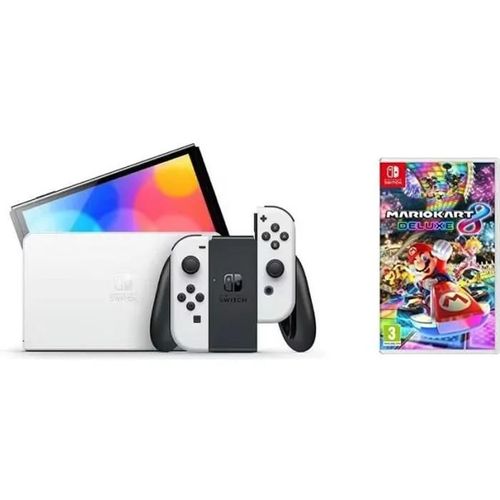 Switch Oled Blanche + Mario Kart 8