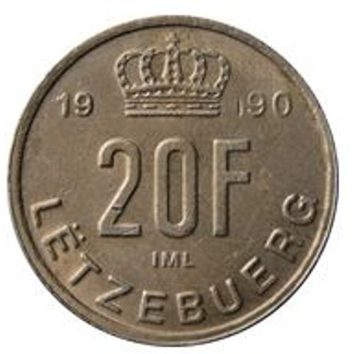Pièce 20 Francs Luxembourg - 1990