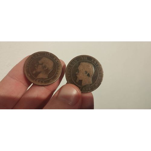 Pièces De Monnaie Napoléon Iii Collection Antiquités Vintage Lot
