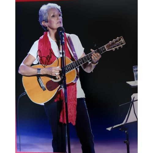 Autographe Original Sur Photo 25x20 Chanteuse Joan Baez + Coa