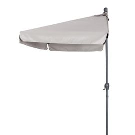 Demi-Parasol De Balcon À Manivelle 2x1m Gris Déperlant Turin Hyba