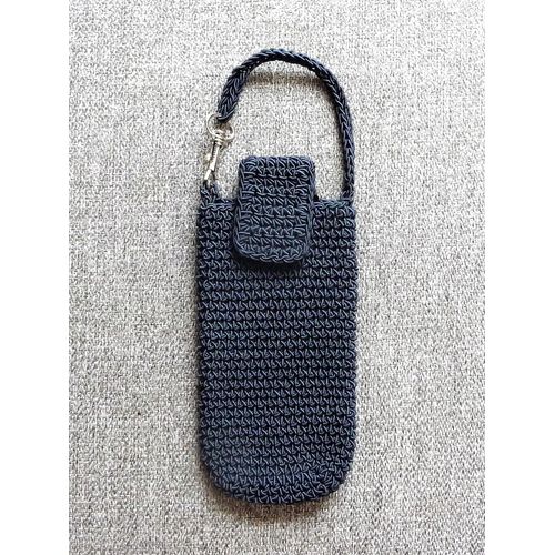 Etui Rectangulaire Bleu Marine pour Téléphone Portable- Miss Terre