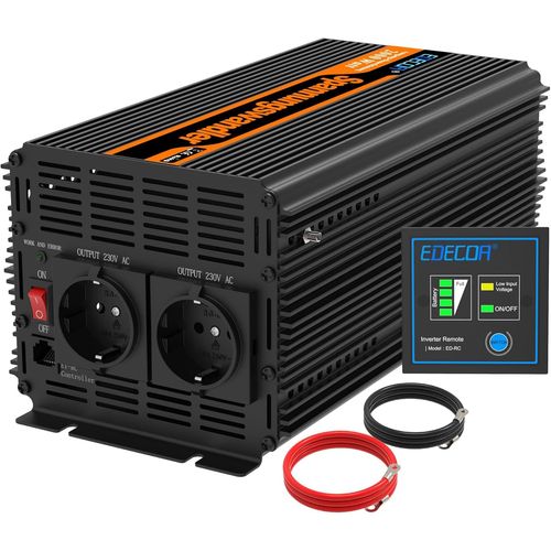 Edecoa 2000w Convertisseur À Onde Sinusoïdale Modifiée Dc 12v 24v À Ac 220v 230v Hors Réseau Onduleur À Onde Sinusoïdale 2000w