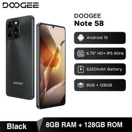 DOOGEE Note 58 Android 15 8/128 Go Dual SIM Noir
