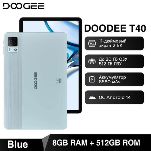 Tablette PC 2 en 1 DOOGEE T40 Dual SIM 8/512 Go 11 pouces Bleu Version internationale