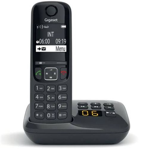 Téléphone sans fil répondeur GIGASET AS690A Noir DECT GAP mains libres puissant & pratique Ecran de 2'' (5cm) avec affichage en noir et blanc Qualité sonore HSP High Sound Performance eco-DECT 300m