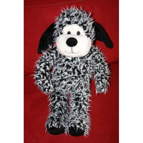 Peluche Chien Noir Et Blanc Foulard Vert Jemini  49cm