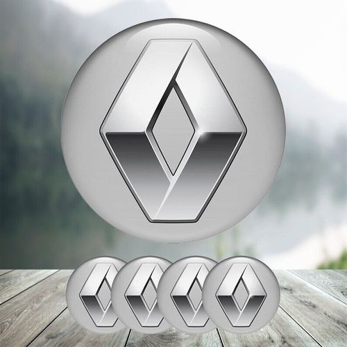 4x 60mm Centre Roue Insignes Capuchon De Moyeu Capuchons Jante Pour Renault - Gris