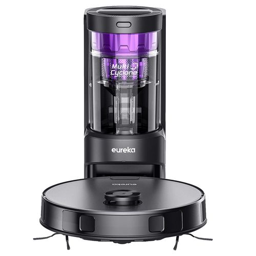 Eureka E10s Aspirateur robot laveur, station de vidage automatique, aspiration 4 000 Pa, navigation LiDAR, autonomie de 180 min, filtre HEPA, contrôle par application