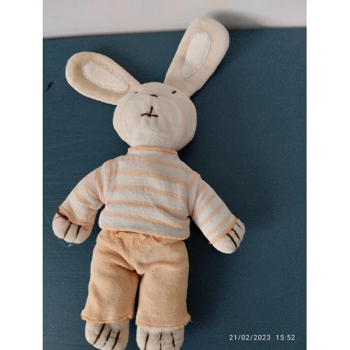 Vintage Doudou Lapin Ensemble Rayé Saumon Auchan
