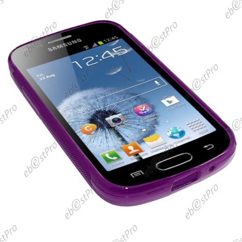 Ebeststar ® Film + Etui Housse Coque S-Line Silicone Protection En Gel Pour Samsung Galaxy Trend S7560, S Duos S7562, Couleur Violet