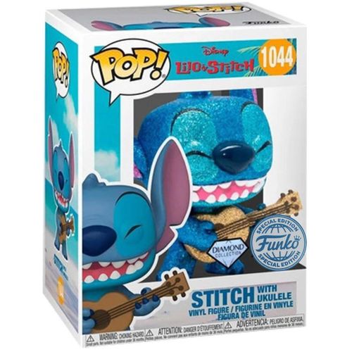 Figurine Funko Pop Disney Stitch Avec Ukelele (Paillettes) Special Edition Diamond Collection #1044