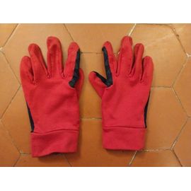 Gants D'équitation Polyester Fuchsia Et Marine Picots Triangles Fouganza