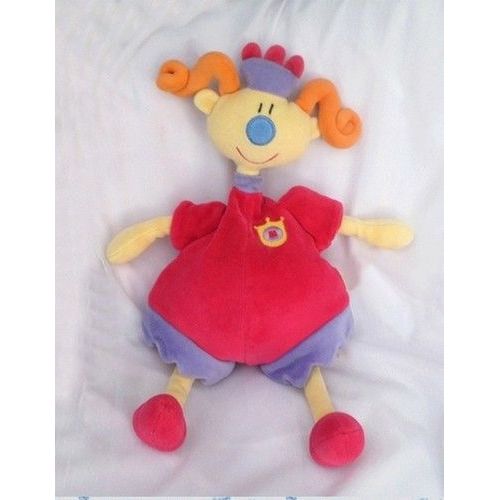 Doudou Peluche Poupée Lutin Fille Reine Rouge Et Mauve Happy Horse
