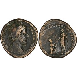 Rome - Sesterce - Marc Aurele - 172 Ad - Marc Aurèle Relevant L'Italie - Tres Rare - 28.65 G. - Ric.1077(S) - 25-203