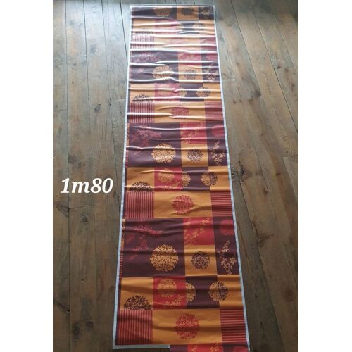 Grand Rouleau Tapisserie Adhésive Sticker Motifs Rouges Orange Marron 1m80